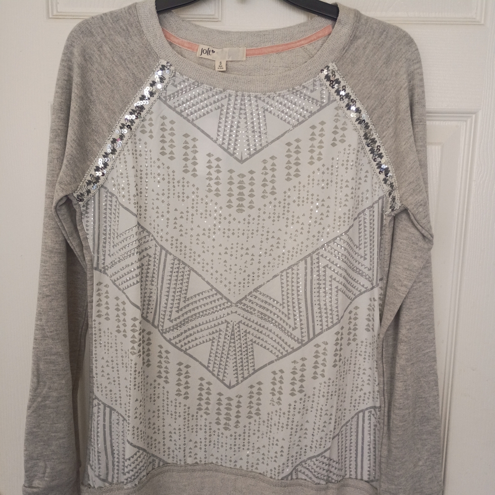 Jolt Gray Sequin Sweatshirt